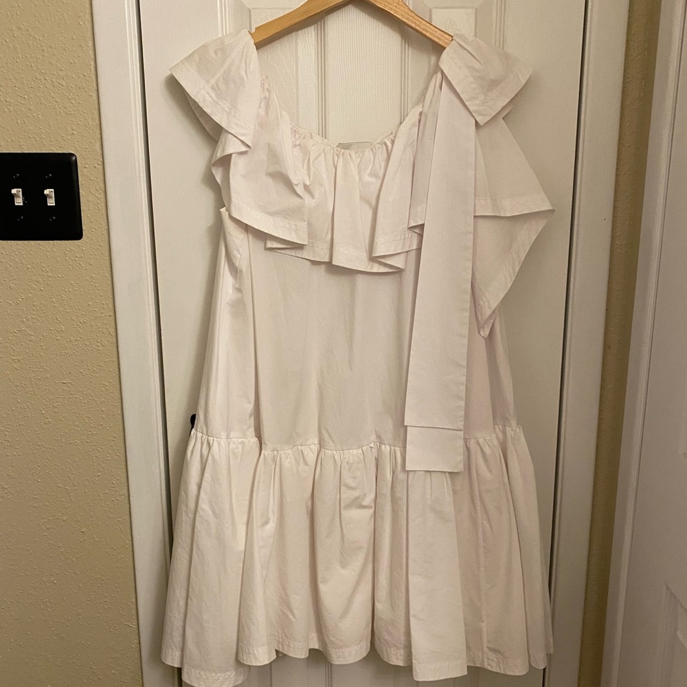 3.1 Phillip Lim White Ruffle Midi Dress